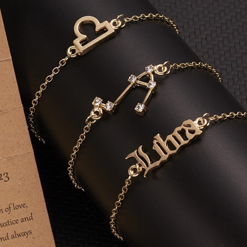 🆕Libra 3-Piece Dainty Layer Chain Bracelets